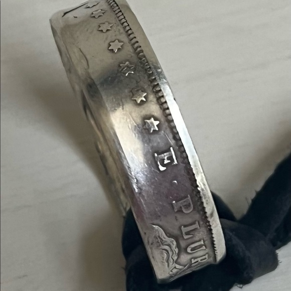 One of a kind Silver One Dollar Coin Necklace Leather Cord - Picture 7 of 7